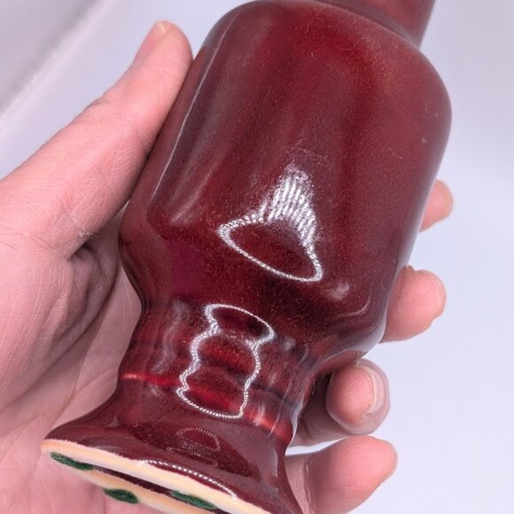 Maitland Smith Sang de Boeuf Oxblood Glazed Ceramic Bottle Vase Thailand "A" - Picture 5 of 11